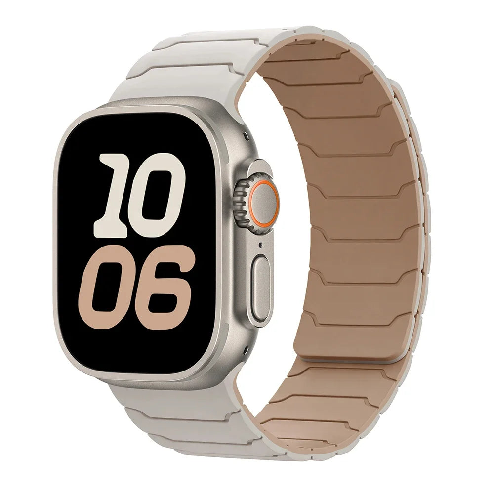 Magnetic Silicone Strap for Apple Watch Ultra 2, Series 10/9/8/7 (49mm-38mm)