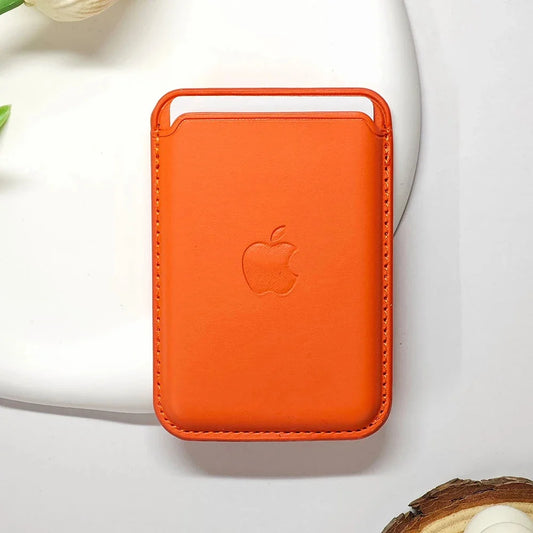 Leather MagSafe Case with Magnetic Card Holder for iPhone 12-16 Pro Max