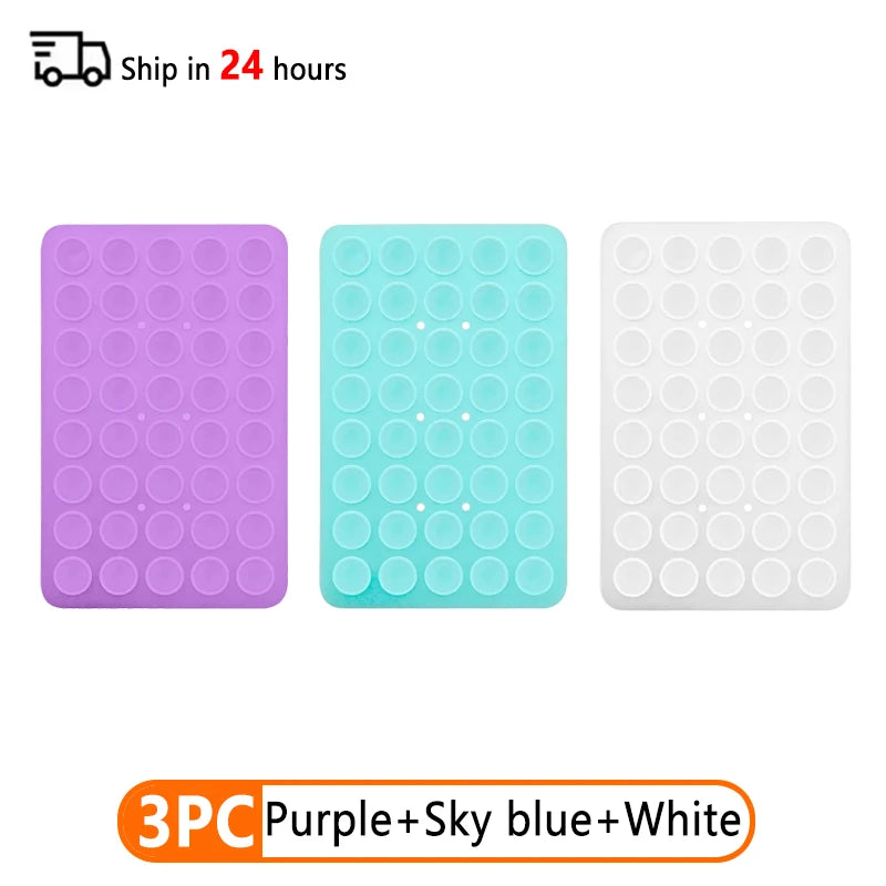 3Pcs Double-Sided Silicone Suction Cup Phone Stand for Hands-Free Selfies & Videos