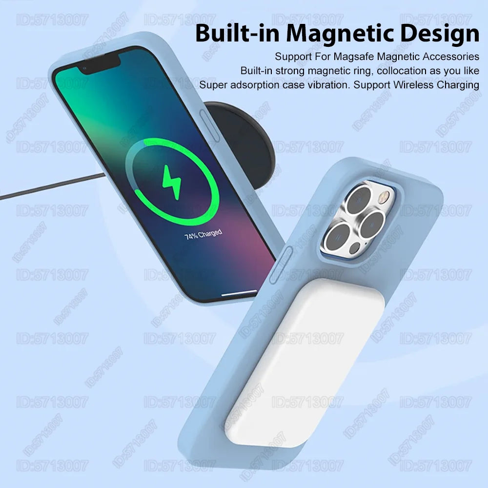 Magnetic Liquid Silicone Case for iPhone 16/15 Pro Max & 16 Plus
