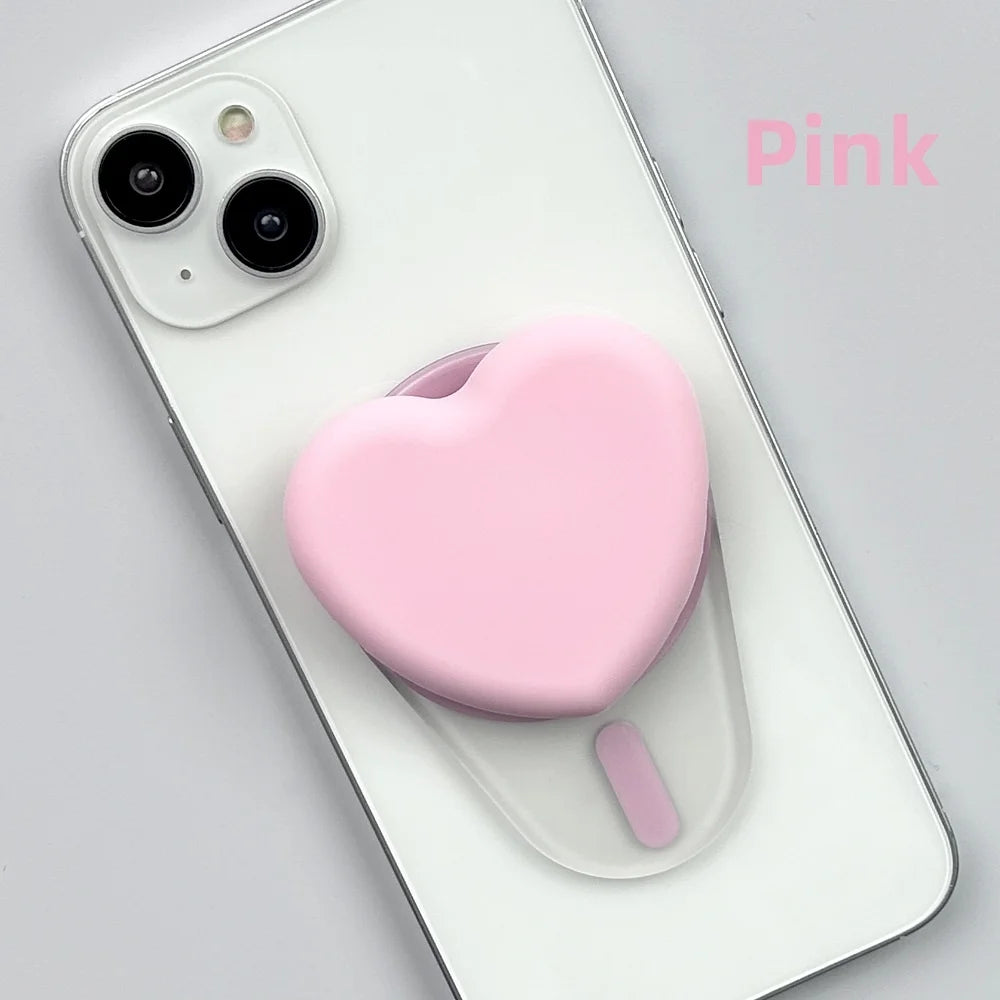 MagSafe Silicone Heart Oval GripTok Phone Finger Grip Holder for Magnetic Support