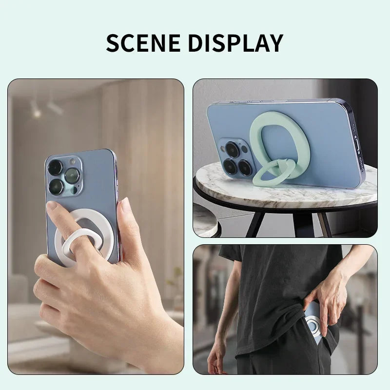 Magnetic Finger Ring Holder Stand for iPhone 12–16 Pro/Plus & Xiaomi