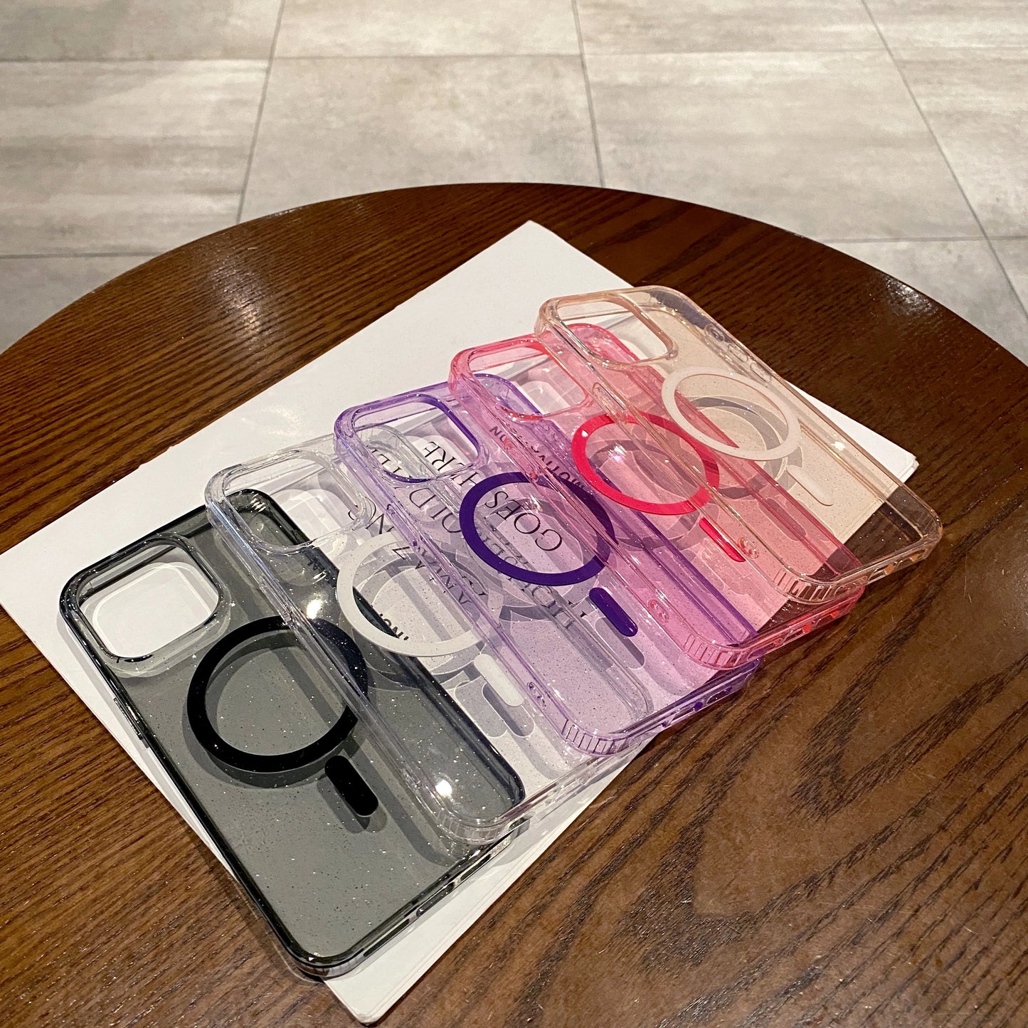 Bling MagSafe Glitter Case for iPhone 11–15 Pro Max – Clear Acrylic Cover