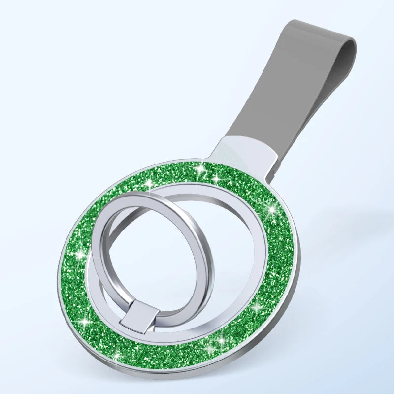 Glitter MagSafe Phone Holder for iPhone 12–16 – Ring & Stand Mount