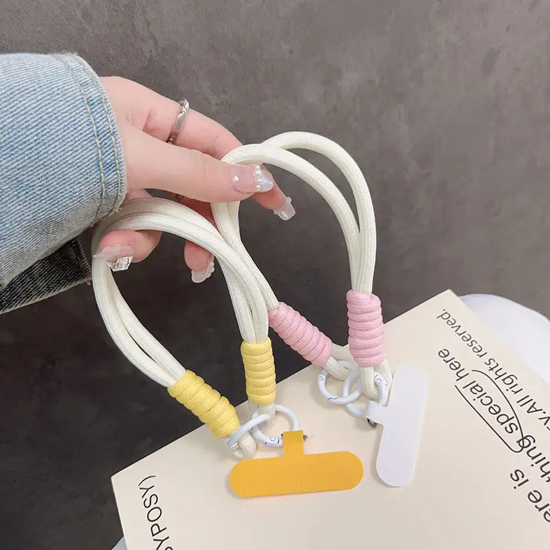 Cute Pastel Wrist Strap Lanyard for Phone β Macaron Color Charm Chain