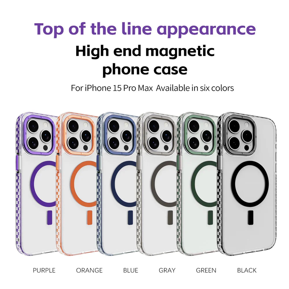 Transparent MagSafe Case for iPhone 16 15 14 Pro Max – Hybrid Armor Cover