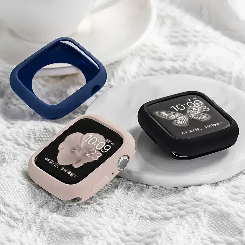 Silicone Bumper Case for Apple Watch Series 6β10 SE 42β46mm Protective Cover