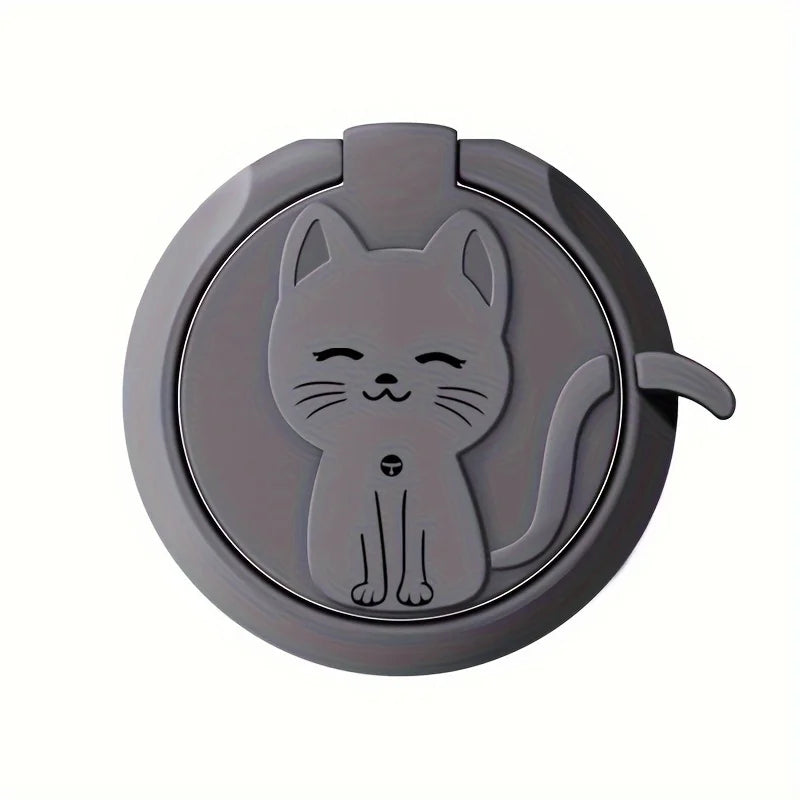 Cute Cartoon Cat Metal Ring Holder Stand for iPhone, Samsung & More