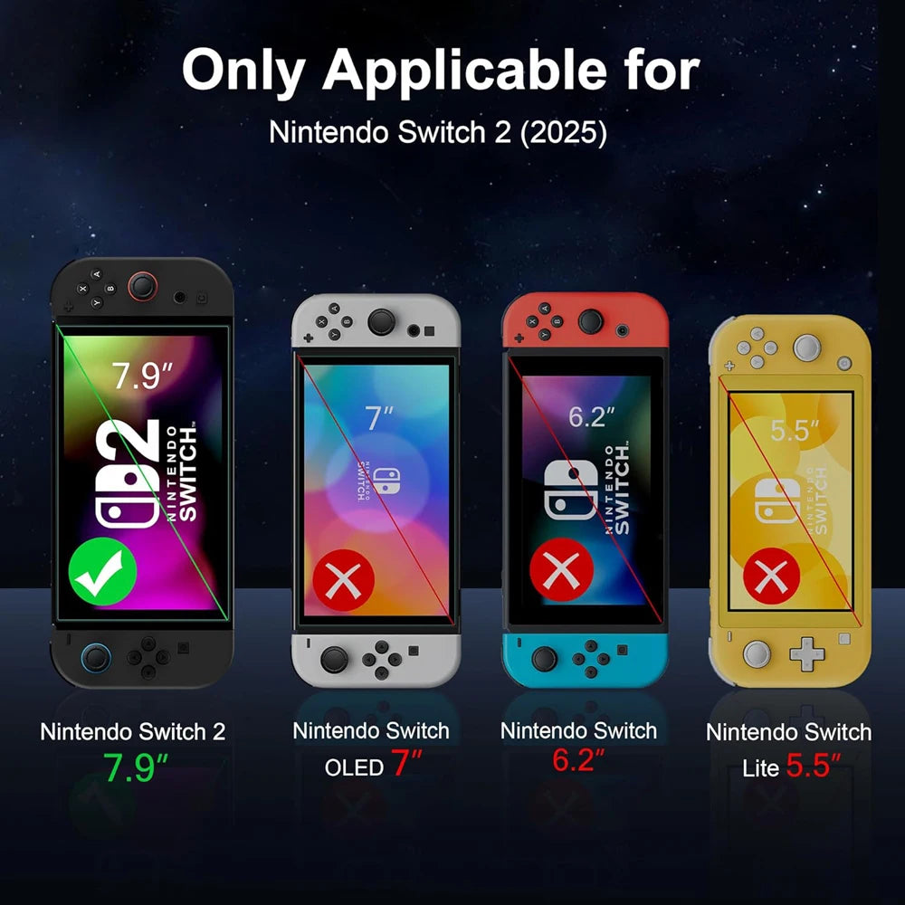 Tempered Glass Screen Protector for Nintendo Switch 2 + Joystick Cap Accessories