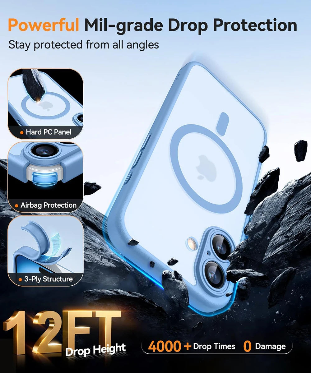 Magnetic Armor Shockproof Case for iPhone 16 15 Pro Max | MagSafe Compatible
