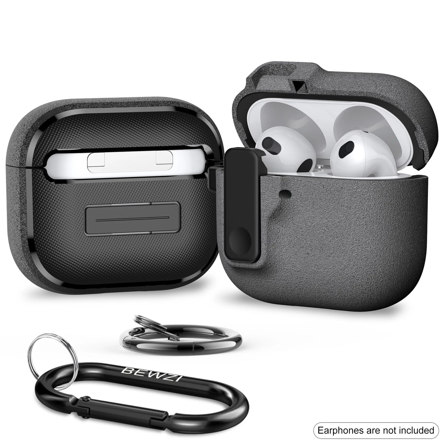 Protective Case for AirPods 4 with Pushbutton Switch and Magnetic Pop-Open Lid