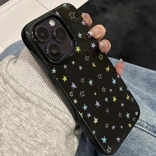 Y2K Colorful Stars Phone Case for iPhone 11–16 Series