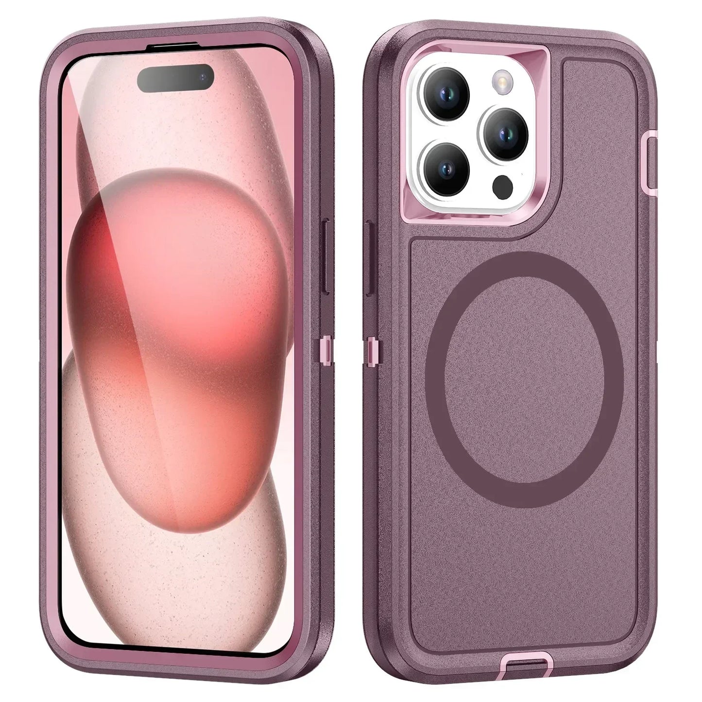 Heavy Duty Full Body Silicone Case for iPhone 16 15 14 Pro Max Protection