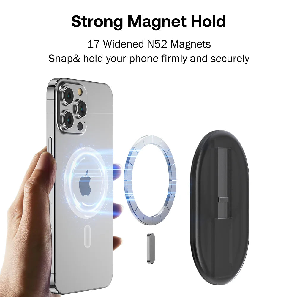 MagSafe Magnetic Phone Grip Strap & Stand for iPhone 15/14/13/12 Series
