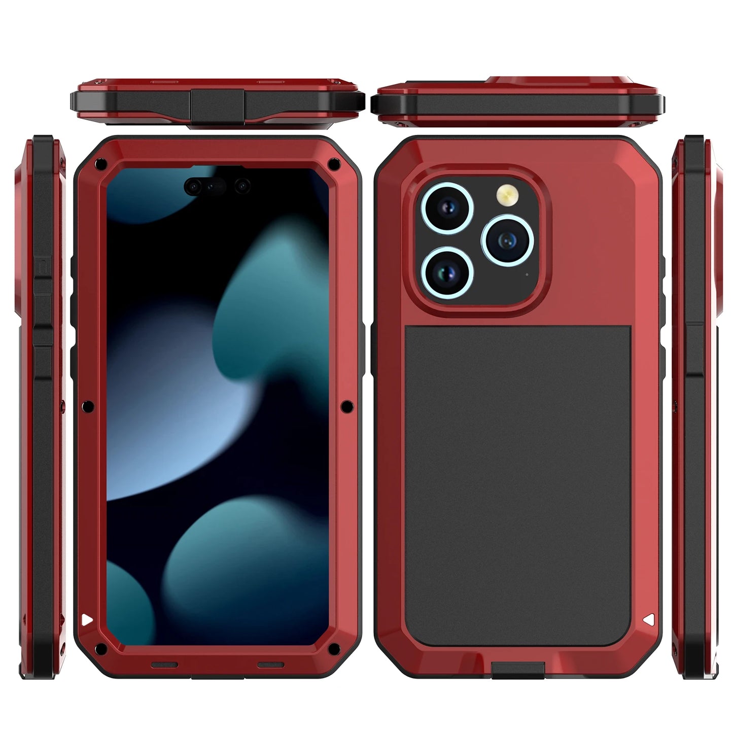 Heavy Duty Metal 360° Shockproof Case for iPhone 16 15 14 13 12 11 X