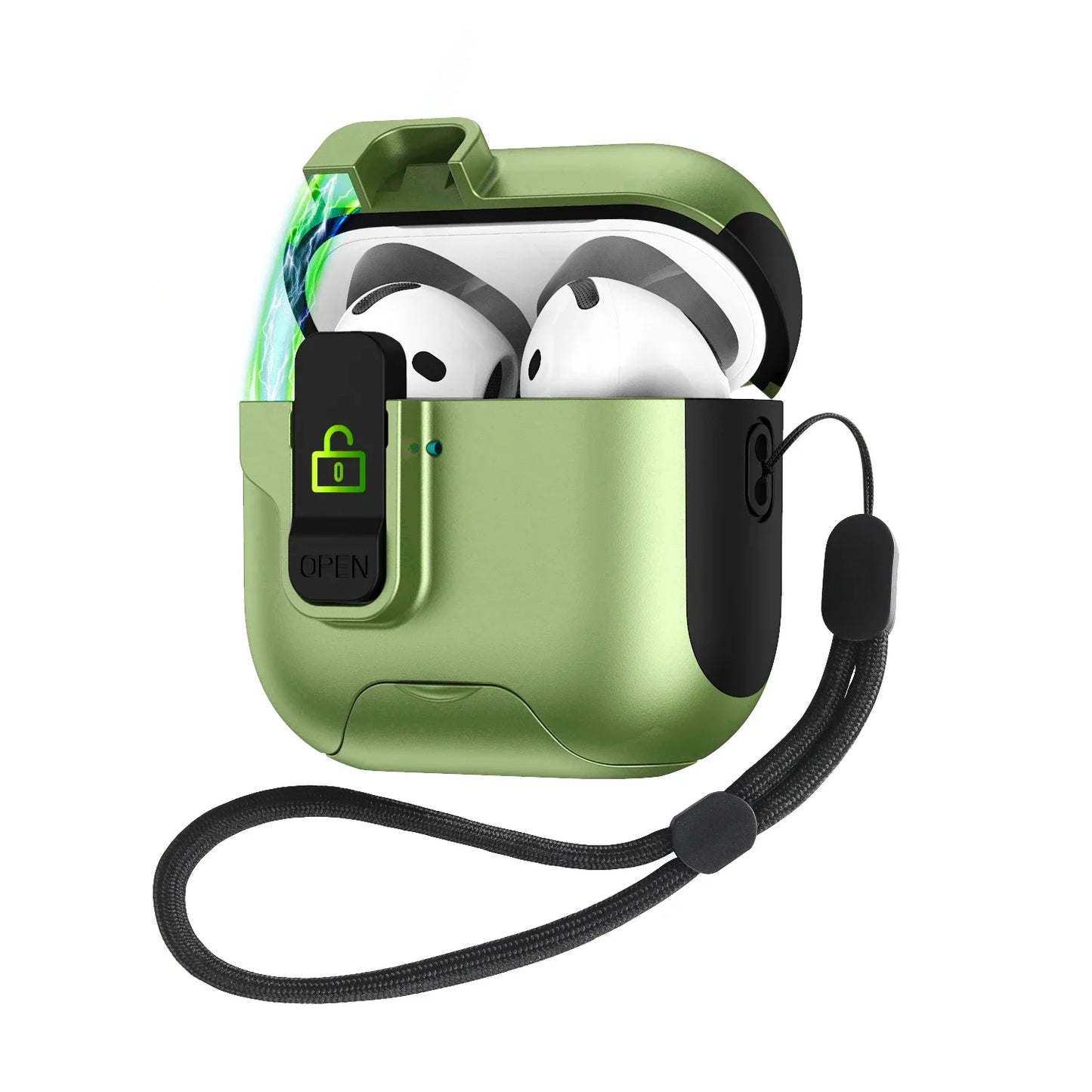 Magnetic Latch Case with Lanyard for iPhone 4/3/2/1 Pro & Wireless Earphones