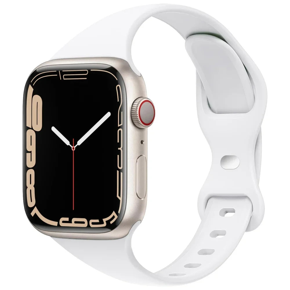 Slim Silicone Sport Strap for Apple Watch 38-49mm Series 3 to Ultra 2