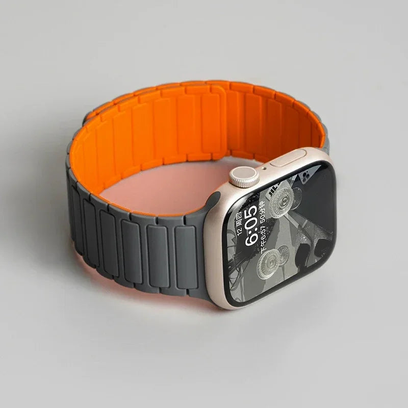 Magnetic Silicone Band for Apple Watch Ultra 2 Series 10–3 (49mm–40mm)