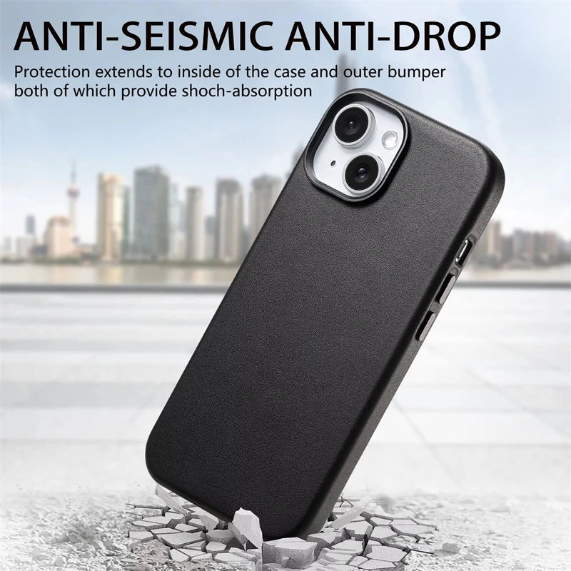 Magnetic MagSafe Leather Case for iPhone 16/15 Pro Max/Plus