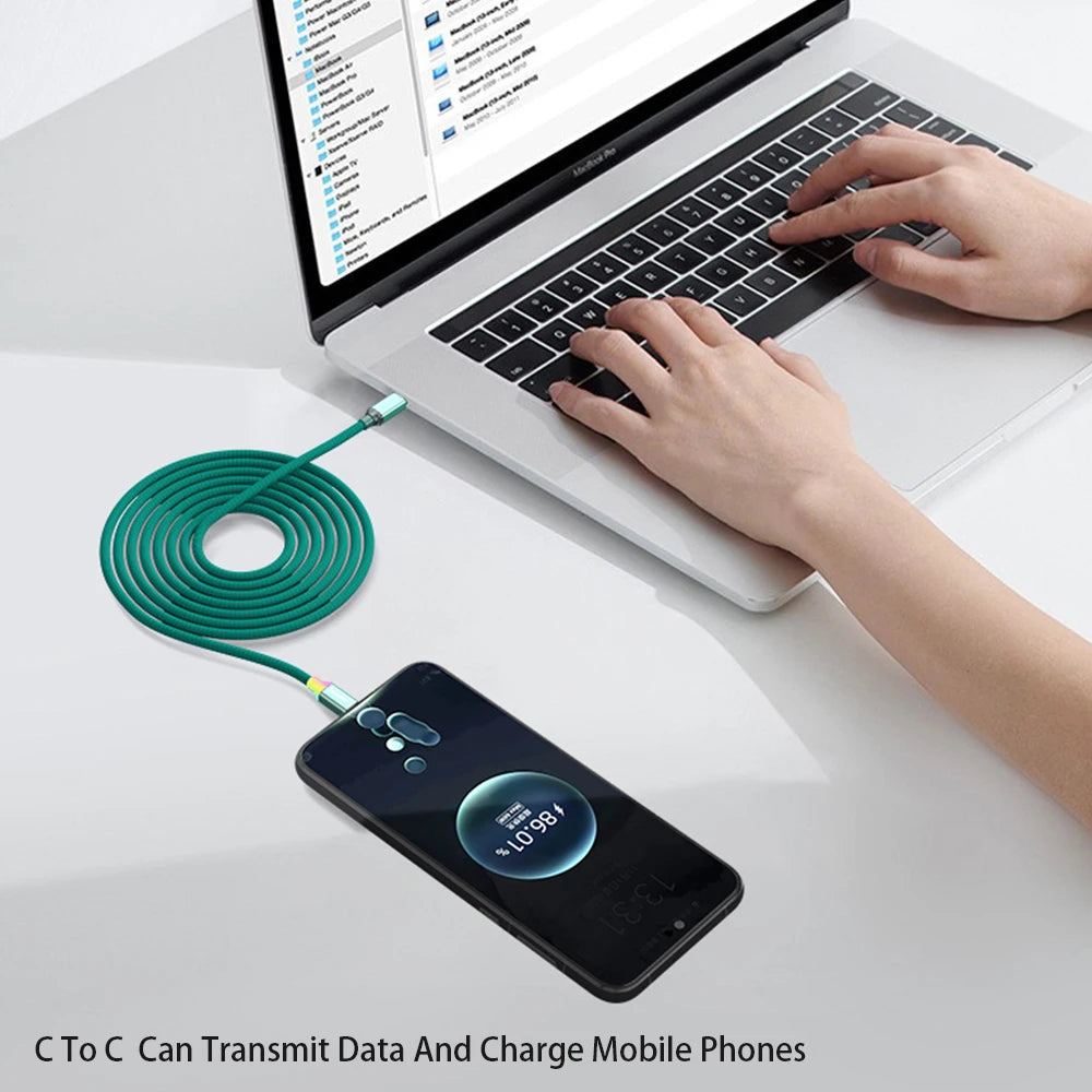 USB Type-C Fast Charging Cable 20W–120W 6A for iPhone 15/16 Xiaomi Huawei