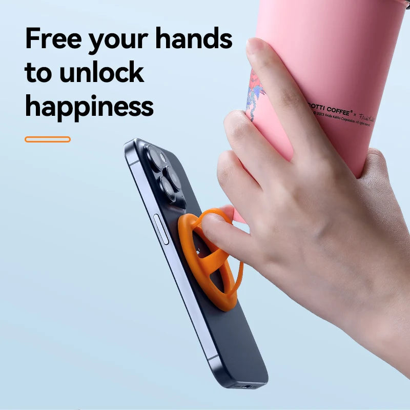 Magnetic Silicone Ring Holder for iPhone 13–15 Pro Max – Stand & Grip
