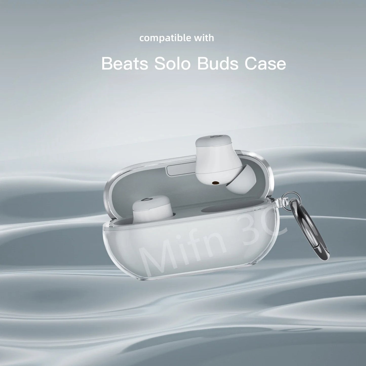 Transparent Protective Case with Keyring for Beats Solo Buds Earbuds 2024