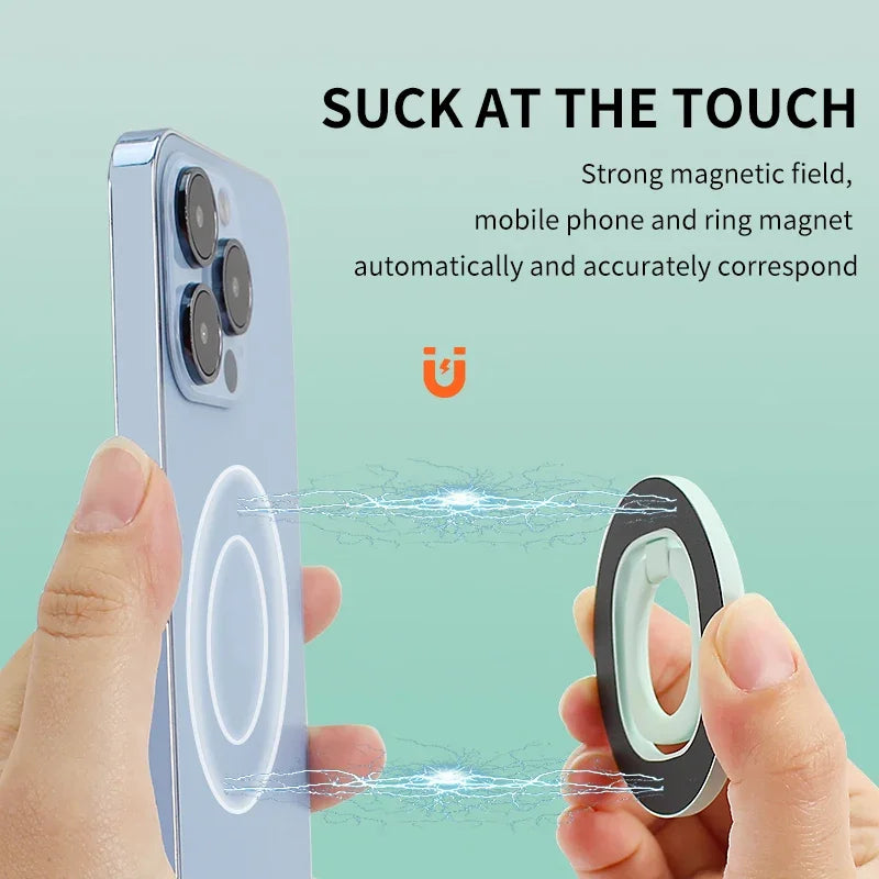 Magnetic Finger Ring Holder Stand for iPhone 12–16 Pro/Plus & Xiaomi