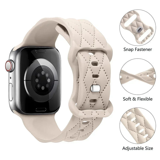 Engraved Silicone Strap for Apple Watch Ultra & Series 9–3 | 49–40mm Band