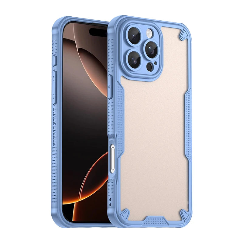 Transparent Acrylic Case with Color Frame for iPhone 14–16 Pro Max