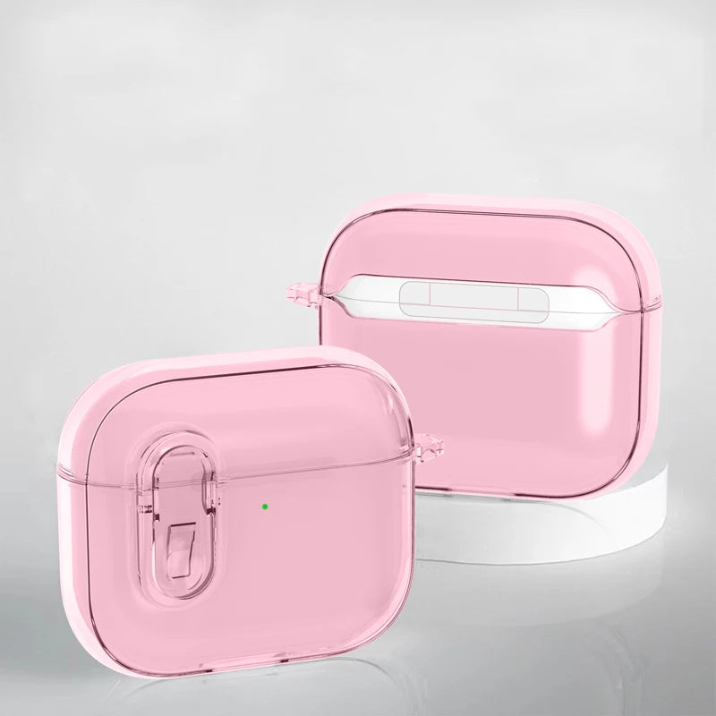 Clear Lock Case for AirPods 4/Pro 2/3/2 – Transparent Shockproof Cover