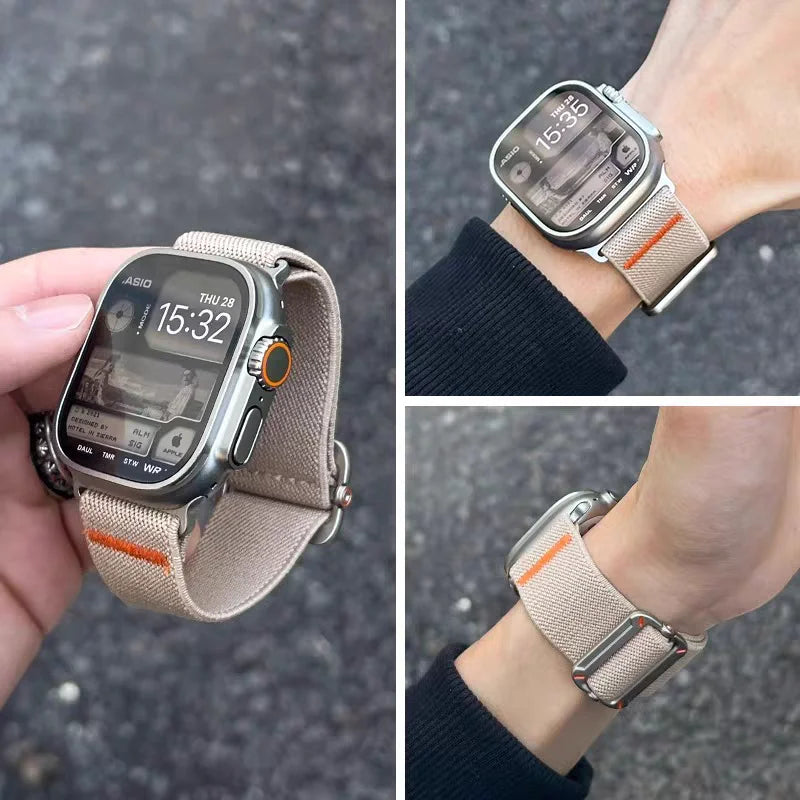 Elastic Nylon Band for Apple Watch Ultra 2 & Series 10β5, 49β41mm