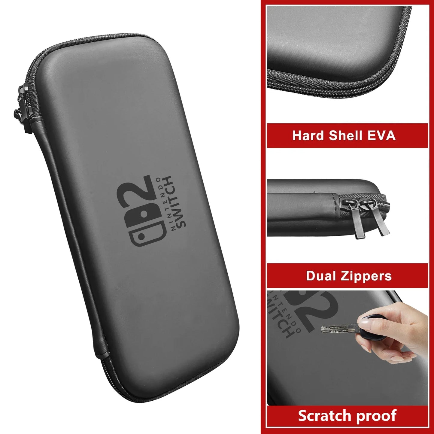 Slim Waterproof Travel Case for Nintendo Switch 2 – Hard Shell Bag 2025