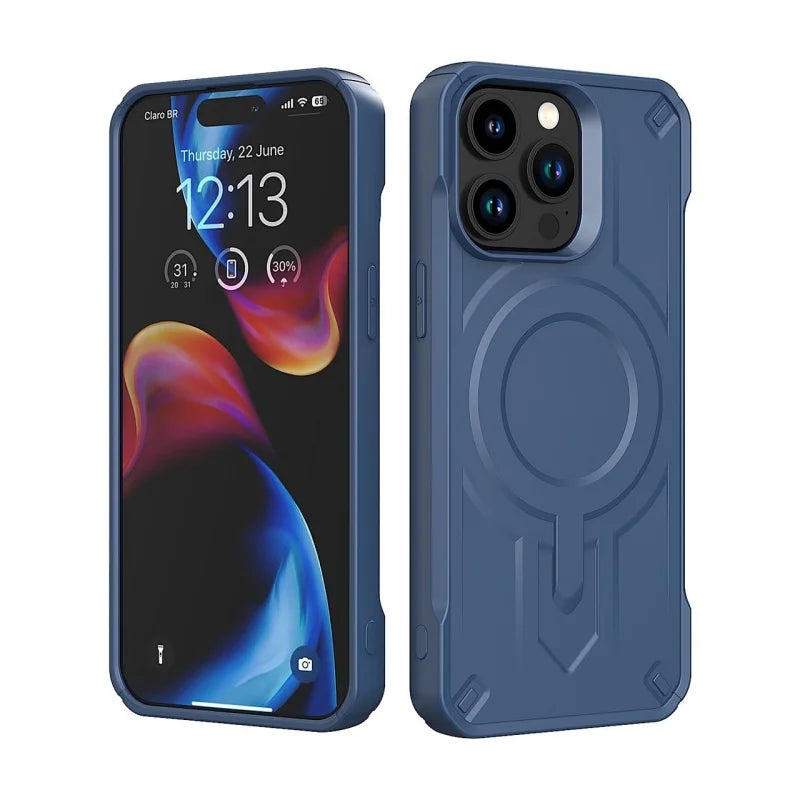 Silicone Fiber Multilayer Case for iPhone 11–16 Pro Max – MagSafe & Shockproof