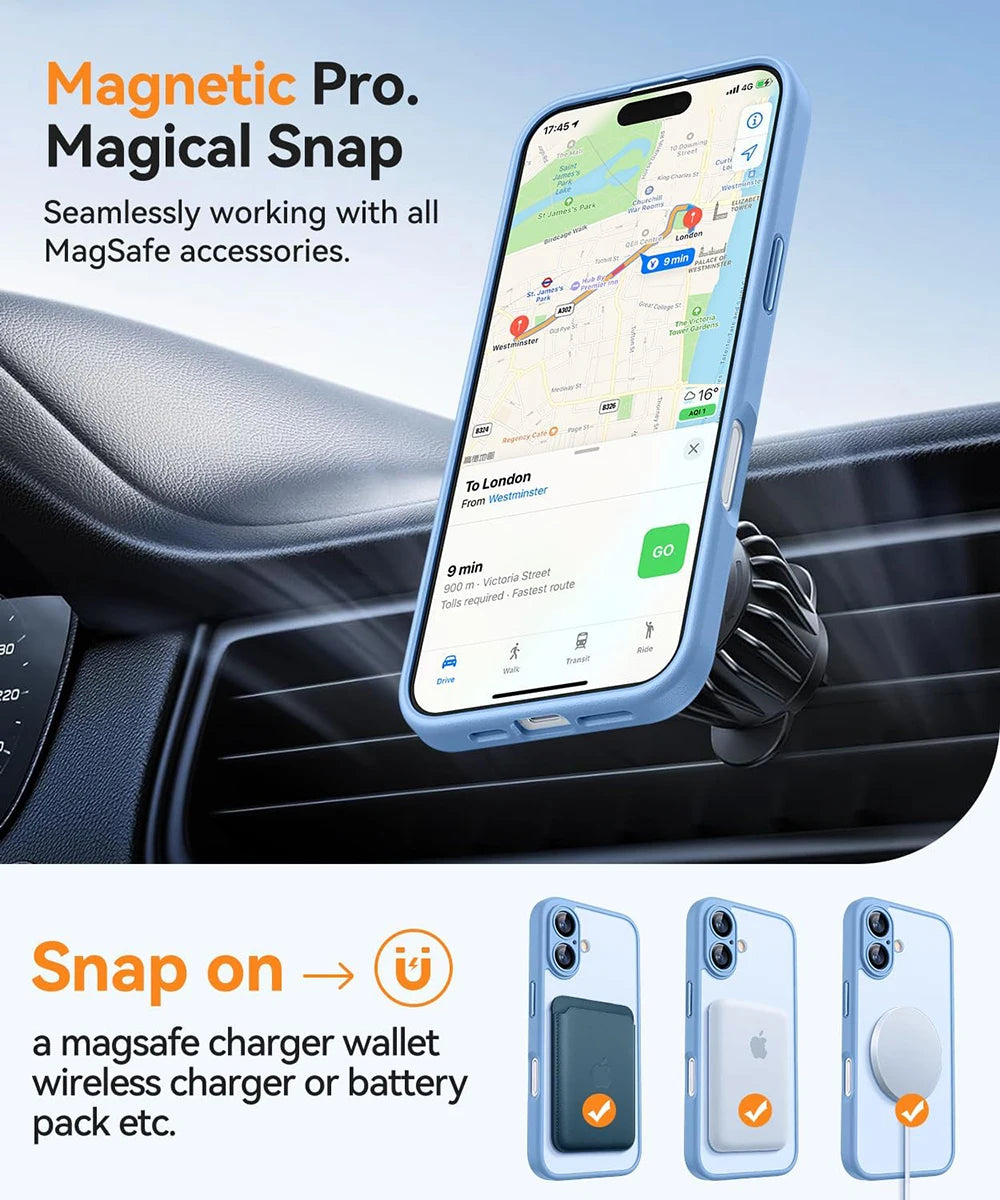 Magnetic Matte Armor Shockproof Case for iPhone 13 14 Pro Max MagSafe