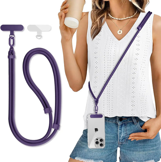 Universal Adjustable Phone Lanyard Crossbody Necklace Strap with Anti-Lost Clip