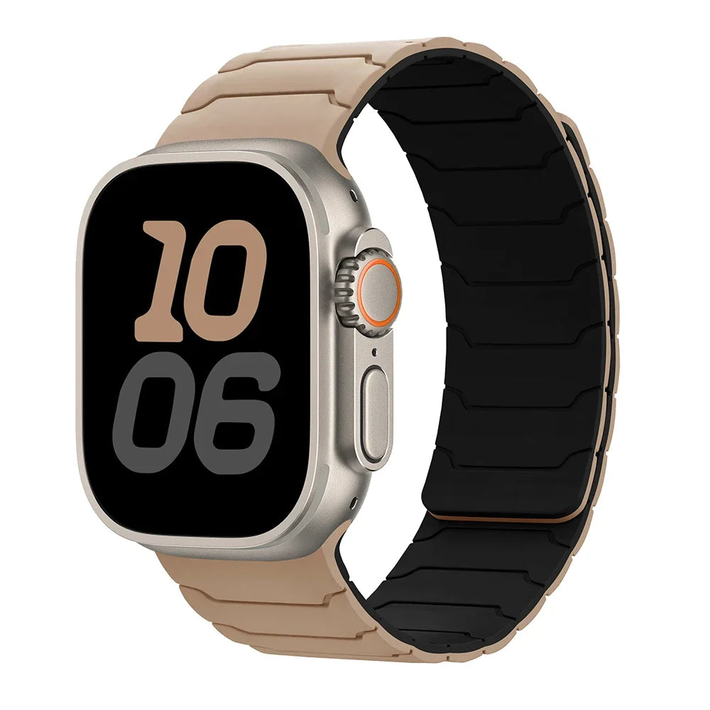 Magnetic Silicone Strap for Apple Watch Ultra 2, Series 10/9/8/7 (49mm-38mm)
