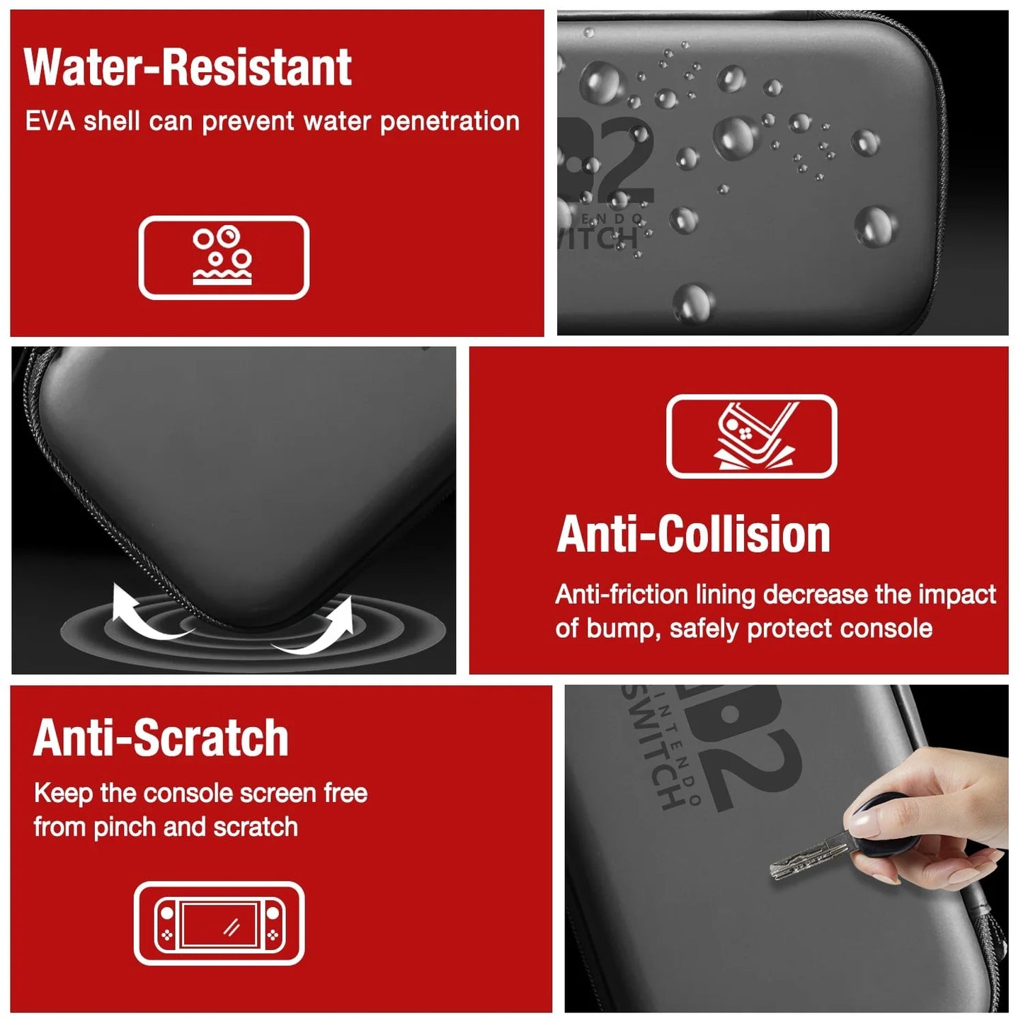 Slim Waterproof Travel Case for Nintendo Switch 2 – Hard Shell Bag 2025