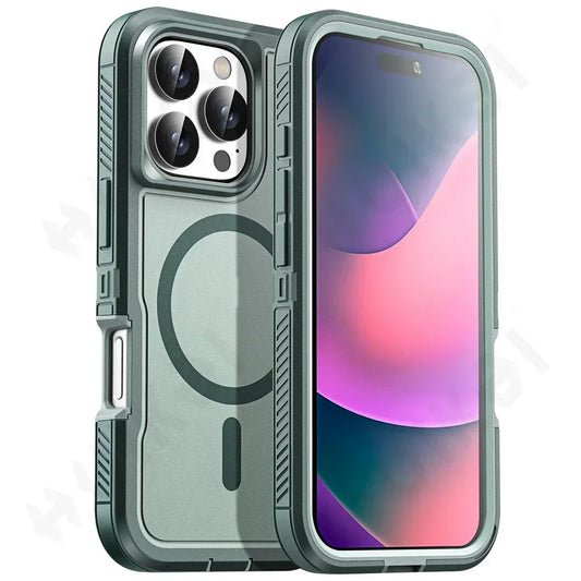 Heavy Duty Shockproof Kickstand Case for iPhone 16 15 Pro Max Plus