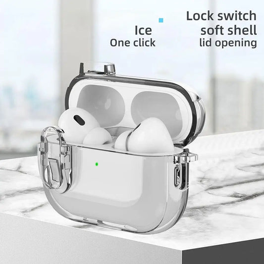 Transparent TPU Protective Case with Lock for AirPods 4 (2024)