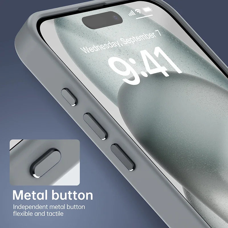 Matte Transparent MagSafe Case with Metal Lens Ring for iPhone 14 Pro Max/Plus