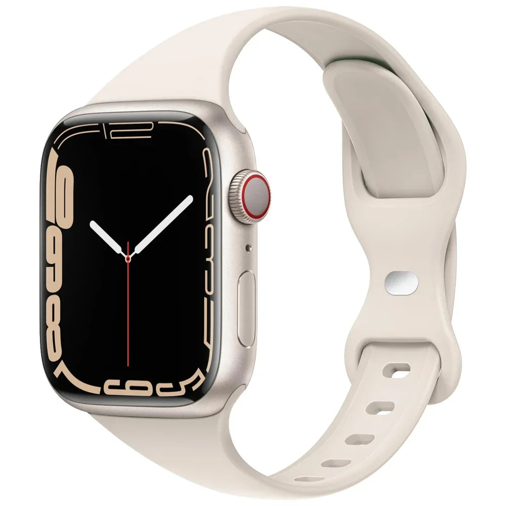 Slim Silicone Sport Strap for Apple Watch 38-49mm Series 3 to Ultra 2