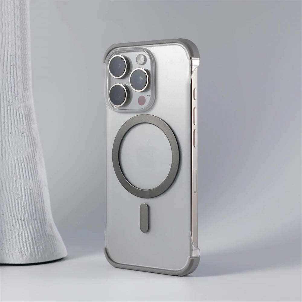 Ultra-Thin Frameless MagSafe Matte Case for iPhone 12β16 Pro Max