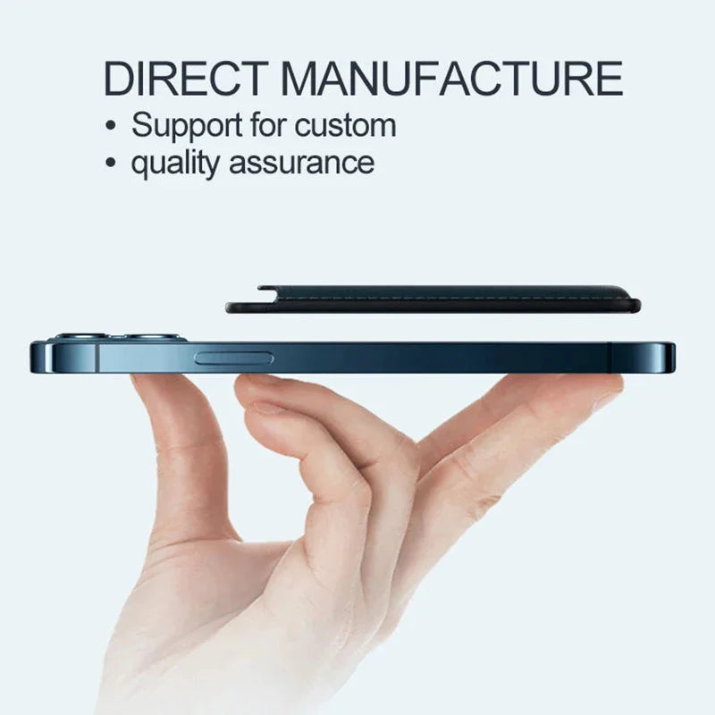 Leather MagSafe Case with Magnetic Card Holder for iPhone 12-16 Pro Max