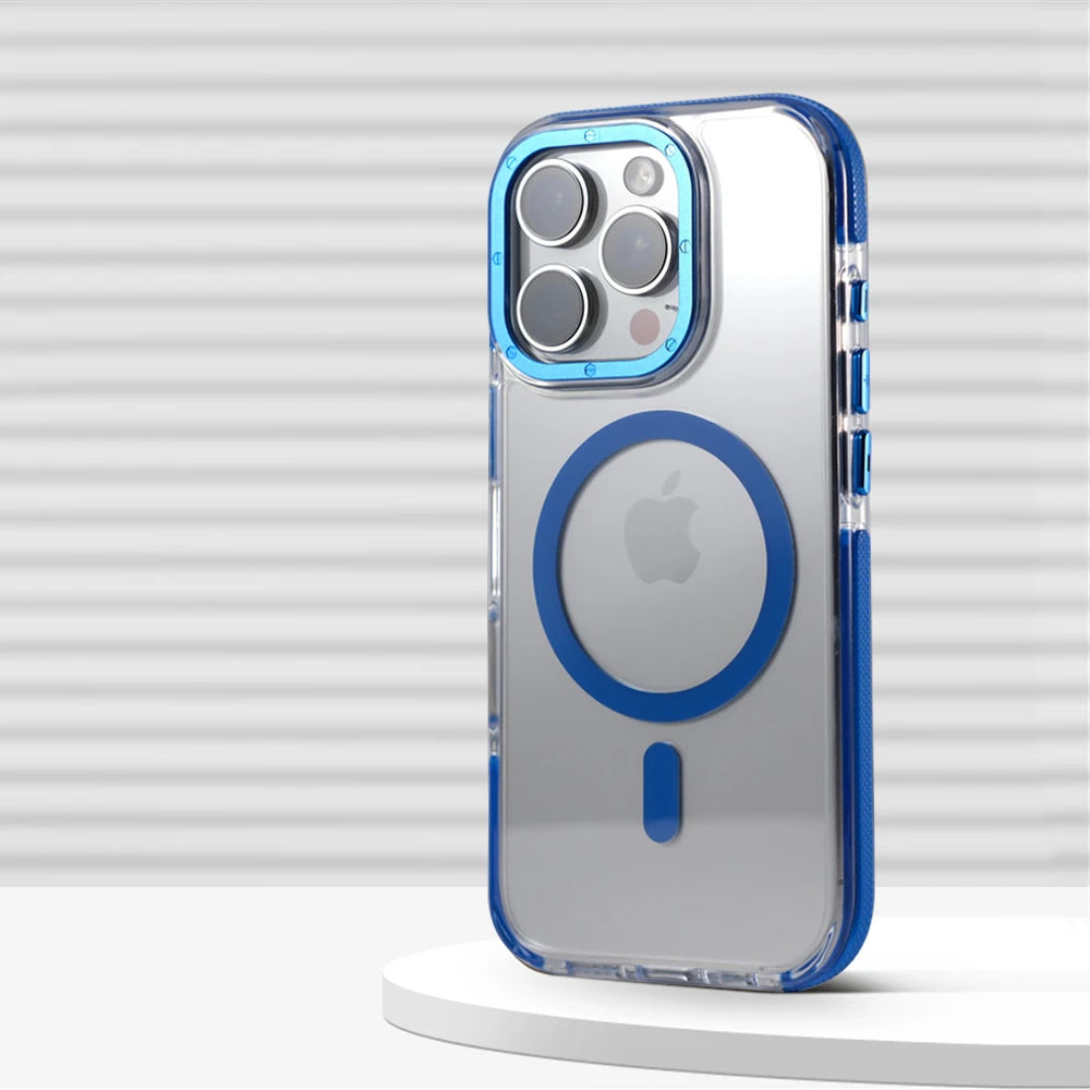 Magnetic Clear Armor Case for iPhone 16 15 Pro Max Plus – MagSafe