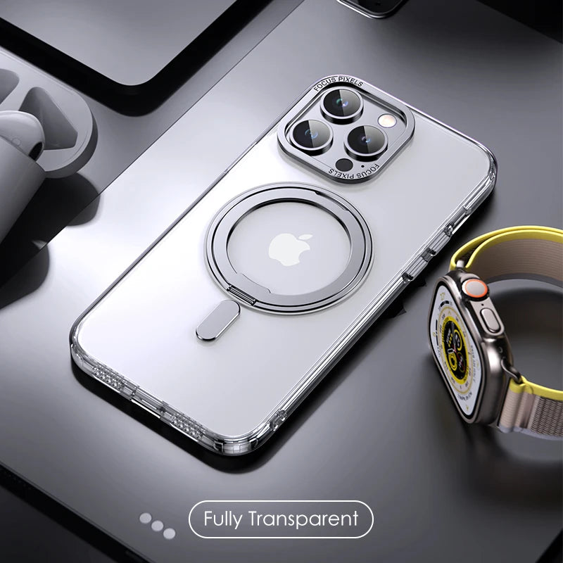 Luxury Magnetic Stand Case with Ring Holder for iPhone 11β13 Pro Max
