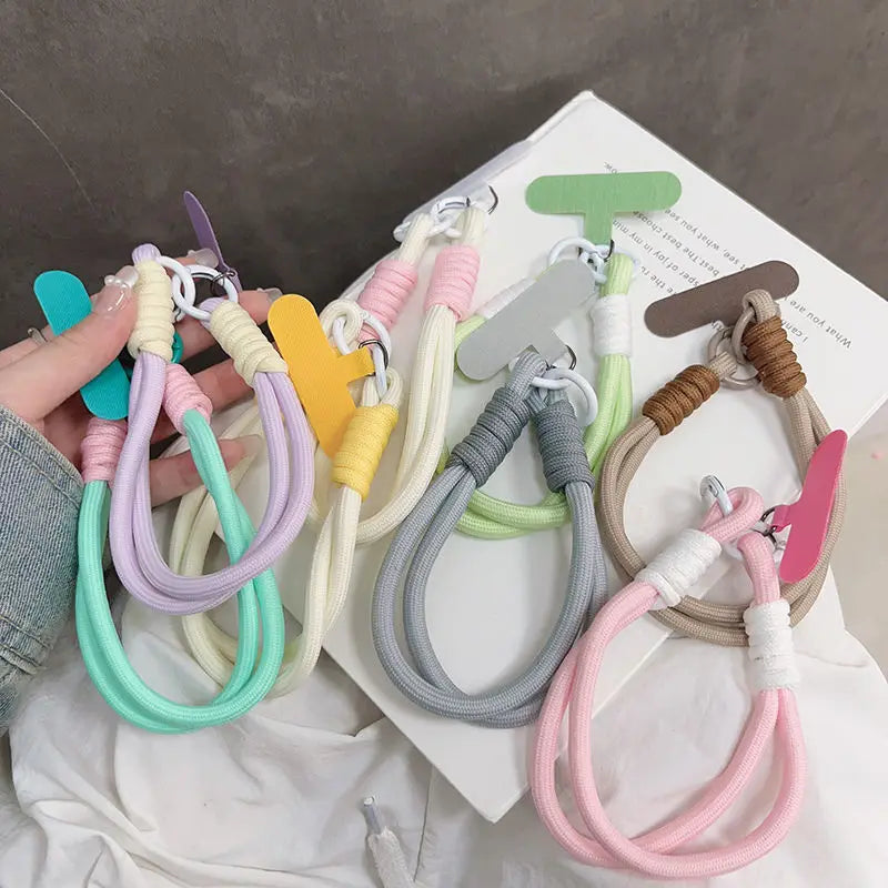 Cute Pastel Wrist Strap Lanyard for Phone β Macaron Color Charm Chain