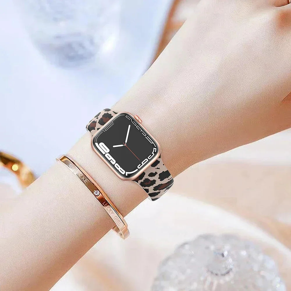 Black Unity Printed Silicone Band for Apple Watch (38–49 mm, Ultra 2, SE–9)