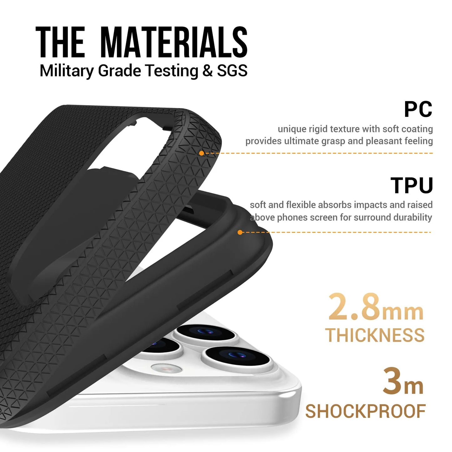 Military Grade Shockproof Case for iPhone 16 15 14 13 12 11 SE XS XR