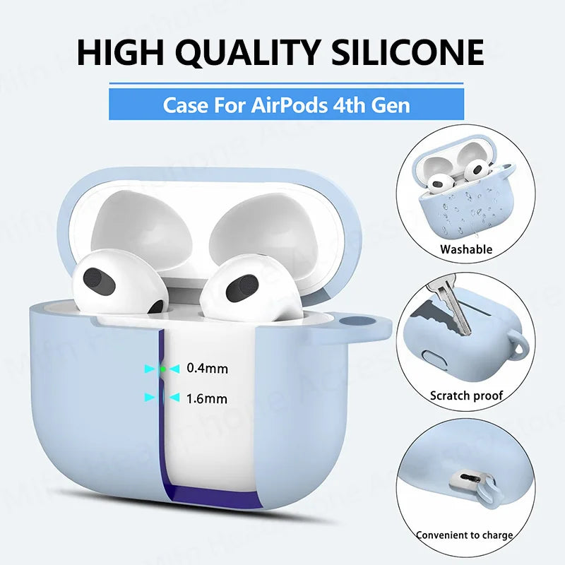 Silicone Case with Lanyard for AirPods 4 (2024) with Active Noise Canceling