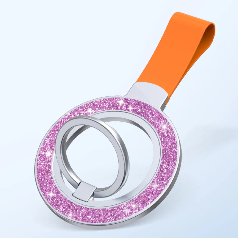 Glitter MagSafe Phone Holder for iPhone 12–16 – Ring & Stand Mount
